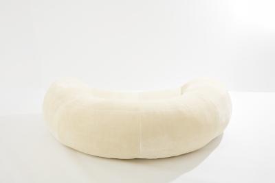 Raphael Raffel Rapha l Raffel croissant sofa in Mohair velvet 1970s