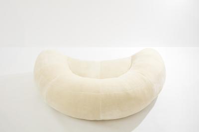 Raphael Raffel Rapha l Raffel croissant sofa in Mohair velvet 1970s