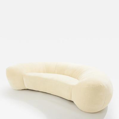 Raphael Raffel Rapha l Raffel croissant sofa in Mohair velvet 1970s