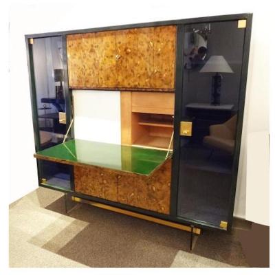 Raphael Raffel Raphael Rare Drop Front Libraire Cabinet in Original Lacquer France Circa 1962