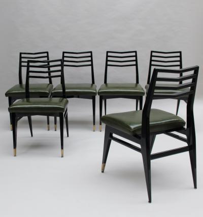 Raphael Raffel Set of 6 Fine French 1950s Dining Chairs by Raphael