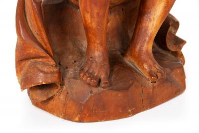 Rare 17th 18th Century German Carved Sculpture Christ in Distress 
