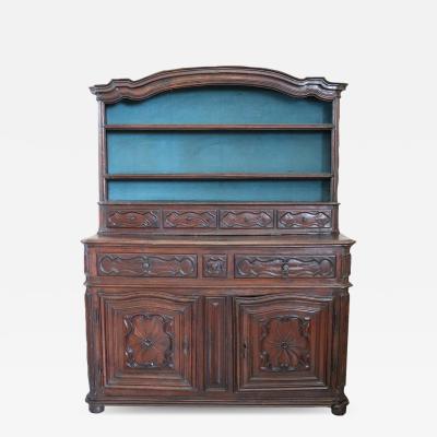 Rare 17th Century Italian Walnut Louis XIV Sideboard with Plate Rack