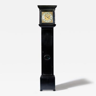 Rare 17th Century William and Mary 10 Inch Ebonised Longcase Grandfather Clock
