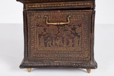 Rare 17th c Tooled Leather Jewelry Box