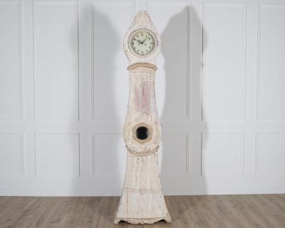 Rare 1820s Swedish Mora Clock with Original Paint and Mechanism