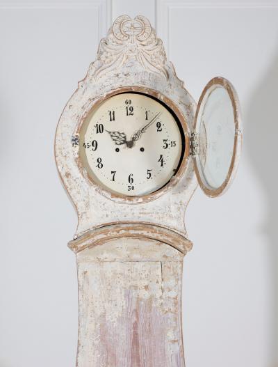 Rare 1820s Swedish Mora Clock with Original Paint and Mechanism