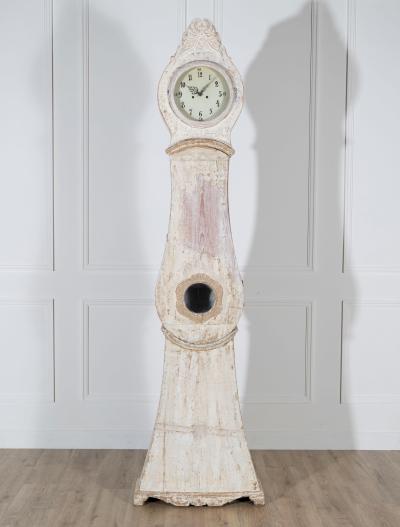 Rare 1820s Swedish Mora Clock with Original Paint and Mechanism