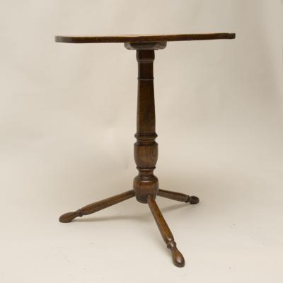 Rare 18th Century English Elm Turned Leg Table
