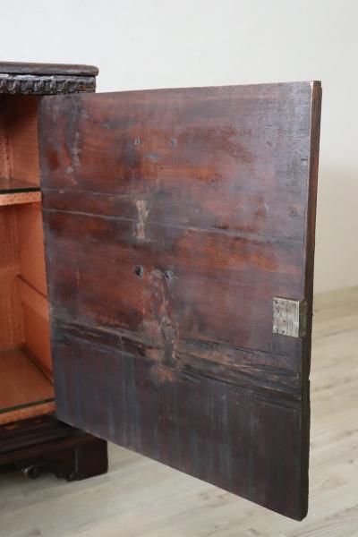 Rare 18th Century Italian Tuscany Solid Walnut Antique Nightstand