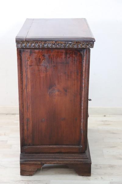 Rare 18th Century Italian Tuscany Solid Walnut Antique Nightstand