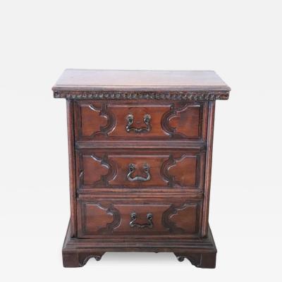 Rare 18th Century Italian Tuscany Solid Walnut Antique Nightstand