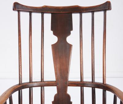 Rare 18th c English Cabriole Leg Fan Back Windsor Armchair