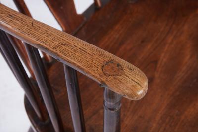 Rare 18th c English Cabriole Leg Fan Back Windsor Armchair