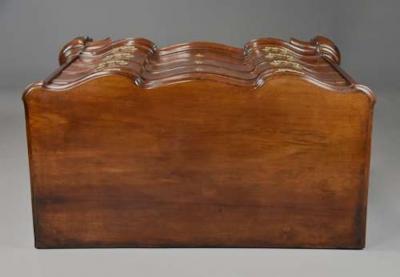 Rare 18thc Continental mahogany commode of oxbow form