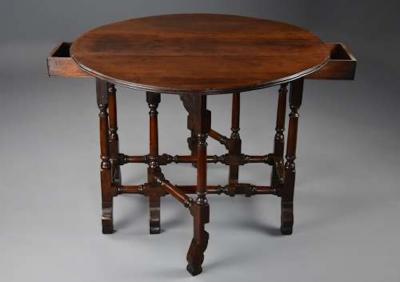Rare 18thc red walnut gateleg table of small proportions fine patina