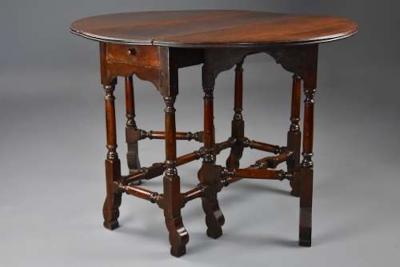 Rare 18thc red walnut gateleg table of small proportions fine patina