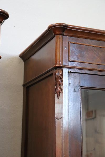 Rare 19th Century Italian Walnut Pair of Antique Bookcases or Vitrines RESTORED