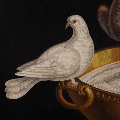 Rare 19th century Italian micromosaic the Capitoline doves