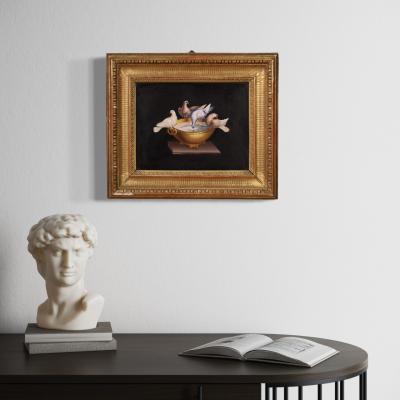 Rare 19th century Italian micromosaic the Capitoline doves