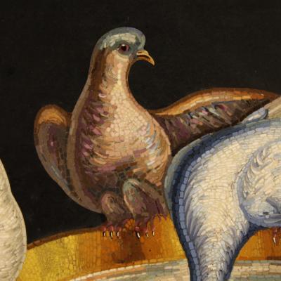 Rare 19th century Italian micromosaic the Capitoline doves
