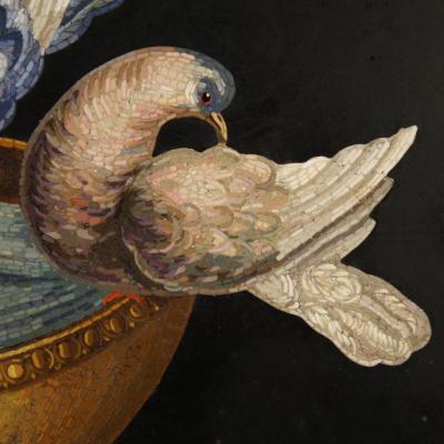 Rare 19th century Italian micromosaic the Capitoline doves