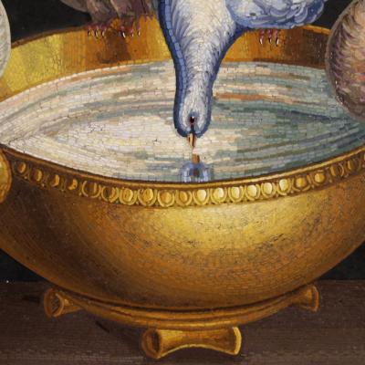 Rare 19th century Italian micromosaic the Capitoline doves