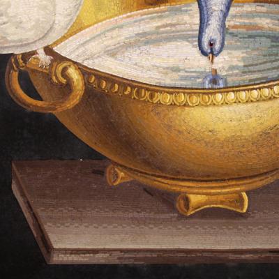 Rare 19th century Italian micromosaic the Capitoline doves