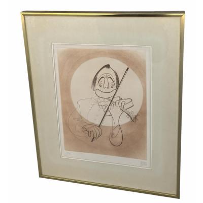 Rare Al Hershfield Jack Benny Lithograph Print Joanna Carson Estate