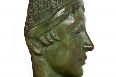 Rare American Bronze Sculpture Bust of Unknown Woman by Malvina Hoffman