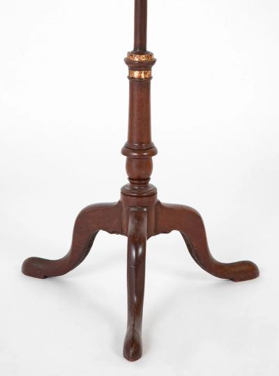 Rare American Federal Fire or Pole Screen with Inlaid Drapery