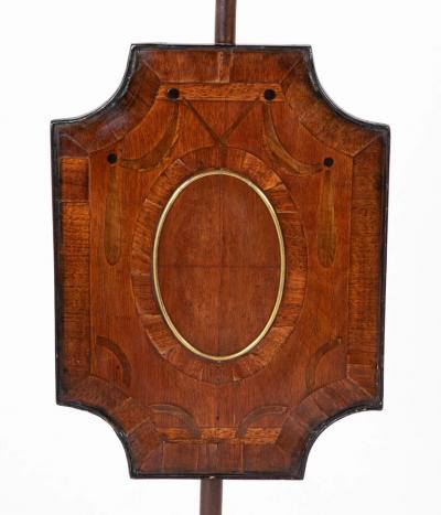 Rare American Federal Fire or Pole Screen with Inlaid Drapery