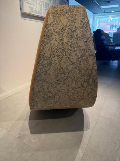 Rare American Modern Cork and Upholstered Rocking Chair Jeanice Skvaril 1960s