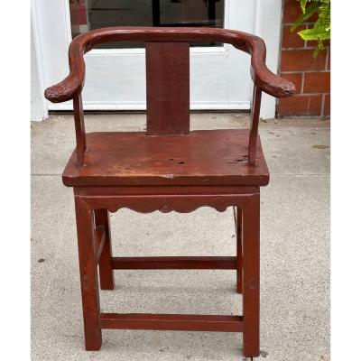 Rare Antique 18th C Chinese Ming Style Horseshoe Child s Chair