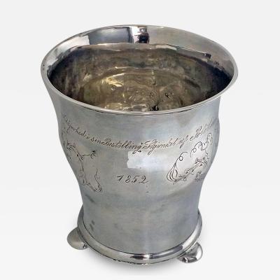 Rare Antique 19th Century Scandinavian Silver Beaker C 1852