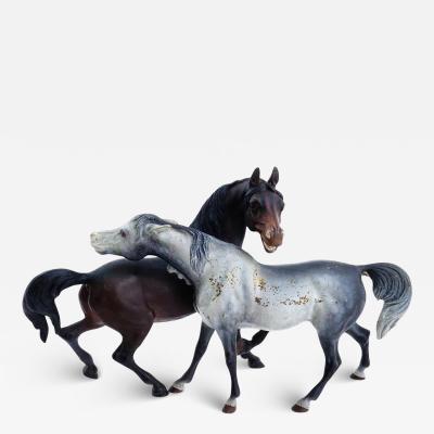 Rare Antique Austrian Vienna Arabian Bronze Horse Figurines Bergman Sculpture