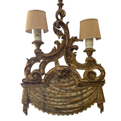 Rare Antique French Giltwood Wall Light Sconce 1 of 2 Available