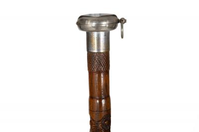 Rare Antique Gadget Cane Concealed Oil Lamp Lantern Walking Stick