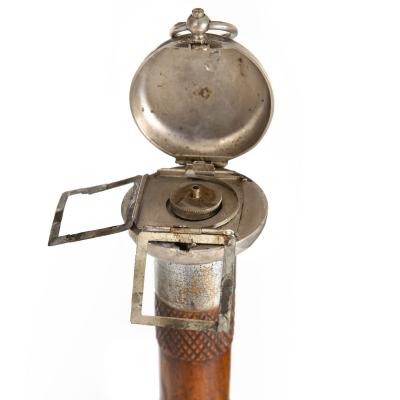 Rare Antique Gadget Cane Concealed Oil Lamp Lantern Walking Stick