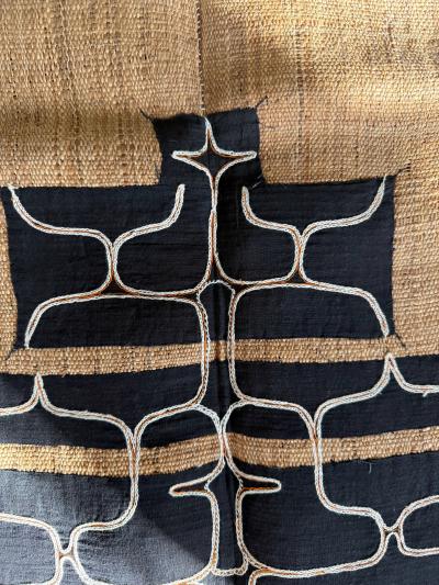 Rare Antique Japanese Ainu Robe Hokkaido Elm Fibers with Appliqu Embroidery