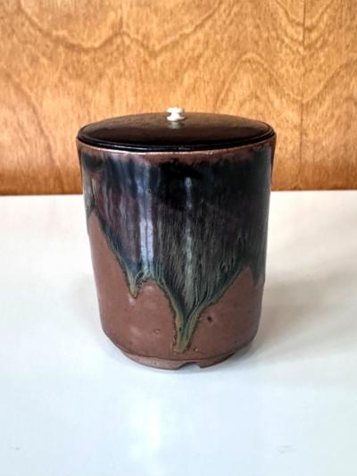 Rare Antique Japanese Ceramic Takatori Ware Hoso Mizusashi