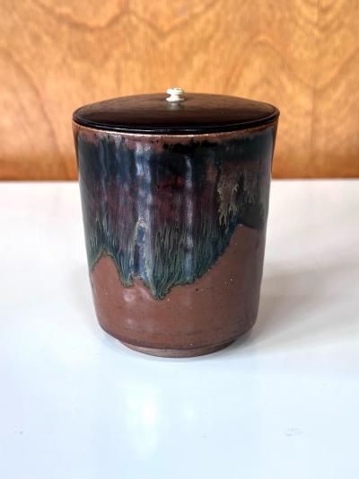 Rare Antique Japanese Ceramic Takatori Ware Hoso Mizusashi