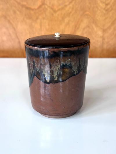 Rare Antique Japanese Ceramic Takatori Ware Hoso Mizusashi