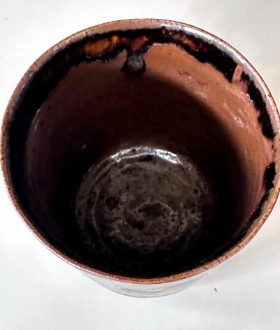 Rare Antique Japanese Ceramic Takatori Ware Hoso Mizusashi