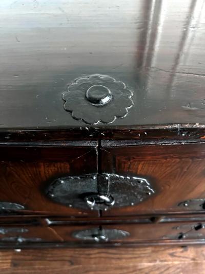 Rare Antique Korean Scholar Two Level Book Chest Joseon Dynasty