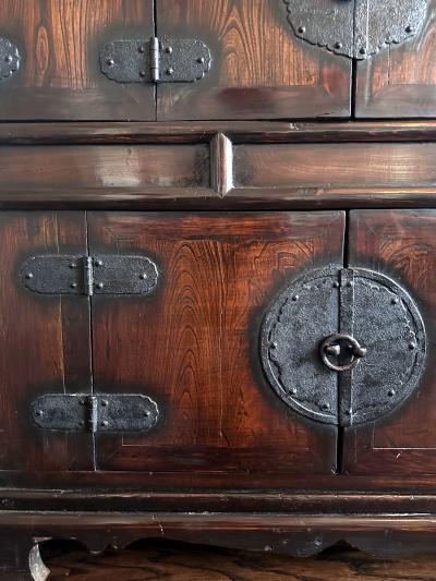 Rare Antique Korean Scholar Two Level Book Chest Joseon Dynasty