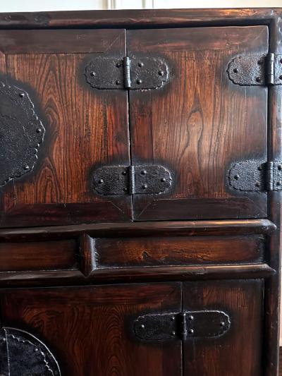 Rare Antique Korean Scholar Two Level Book Chest Joseon Dynasty