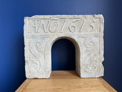 Rare Architactural Arch Fragment Dated 1615