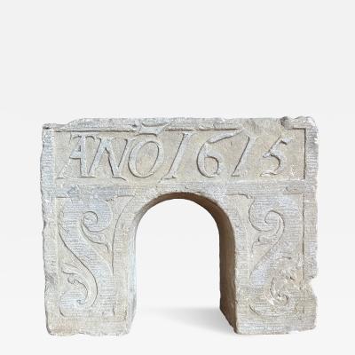 Rare Architactural Arch Fragment Dated 1615