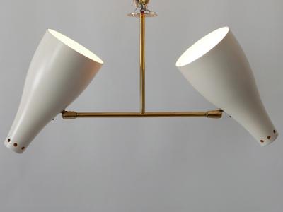 Rare Articulated Mid Century Modern Two Armed Sputnik Pendant Lamp Austria 1950s